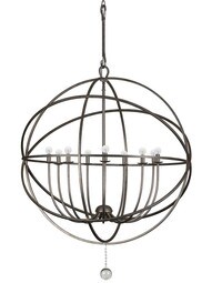 Solaris 9-Light Chandelier in English Bronze.